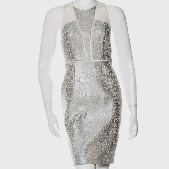 Sachin + Babi | Dresses | Sachin Babi Metallic Powder Bluesilver Dress With  Nude Illusion At Neck S | Poshmark
